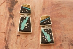 Calvin Begay Night Sky Sterling Silver Post Earrings